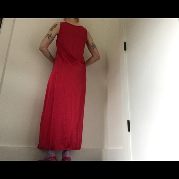Vintage 1950’s Vintage Nightgown Red & Pink Maxi - Picture 8 of 11